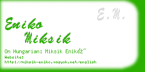 eniko miksik business card